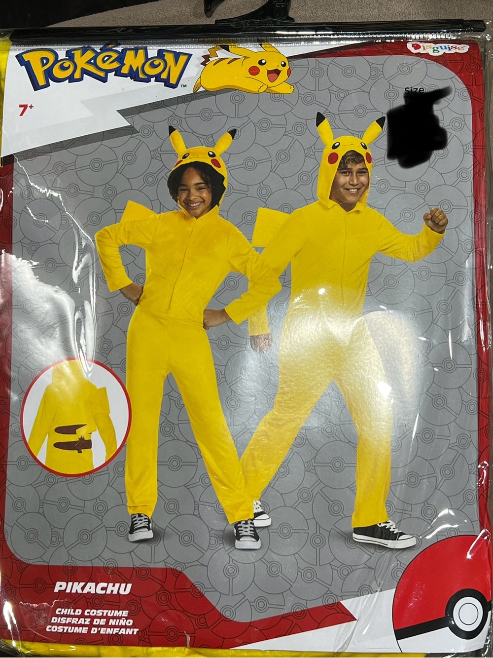 Disguise hooded Pokemon Pikachu Halloween Costume youth